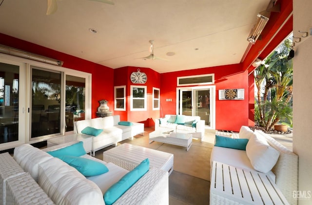 view of patio / terrace with an outdoor hangout area and ceiling fan