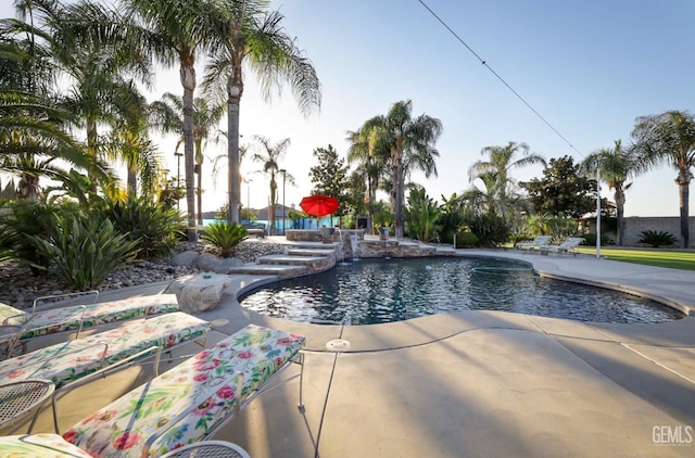 view of pool with a patio