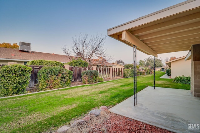 view of yard with a patio