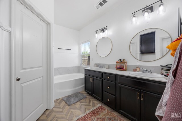 2004 Suncrisp Ln, Bakersfield, CA 93312 - full bathroom featuring double vanity and a garden tub