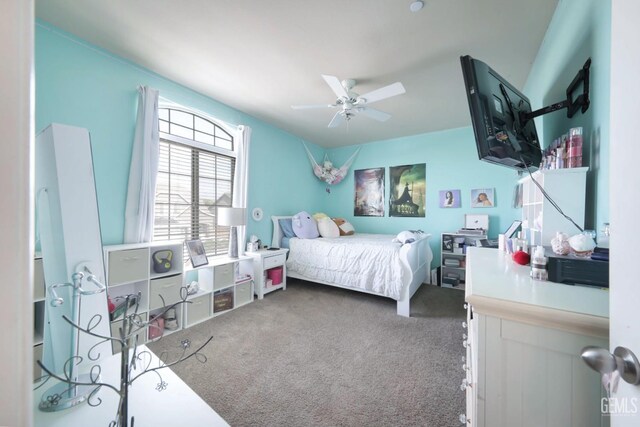 9109 Red Pine Dr, Shafter, CA 93263 - carpeted bedroom with a ceiling fan