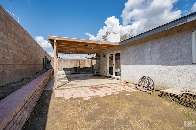 view of patio with a fenced backyard