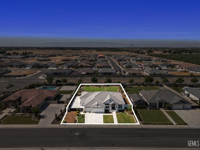 16711 Keystone Pl, Bakersfield, CA 93314 - aerial perspective of suburban area featuring property parcel outlined