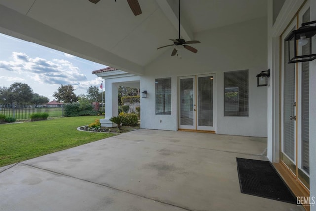 1715 Norwich Way, Bakersfield, CA 93311 - view of patio / terrace with ceiling fan