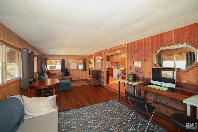 home office featuring wood-type flooring and plenty of natural light