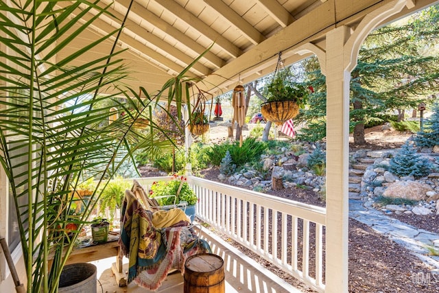 view of patio / terrace featuring covered porch