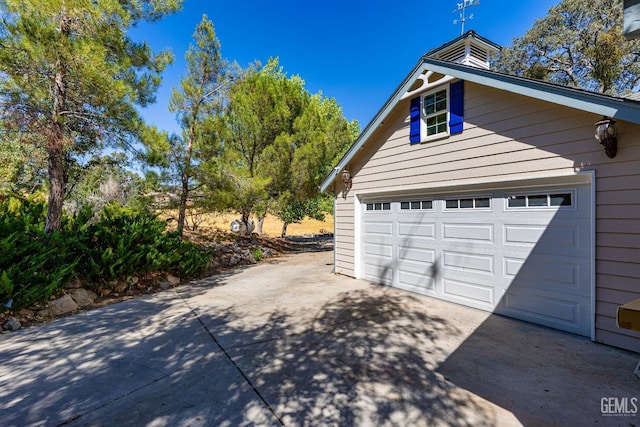 view of garage