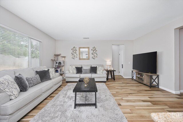 5711 Cordonata Way, Bakersfield, CA 93306 - living area featuring light wood-style floors and baseboards
