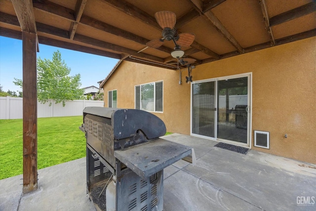 5711 Cordonata Way, Bakersfield, CA 93306 - view of patio / terrace featuring ceiling fan