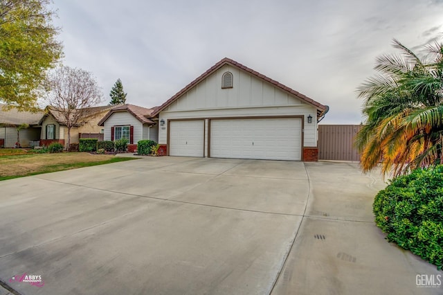 view of front facade with a garage