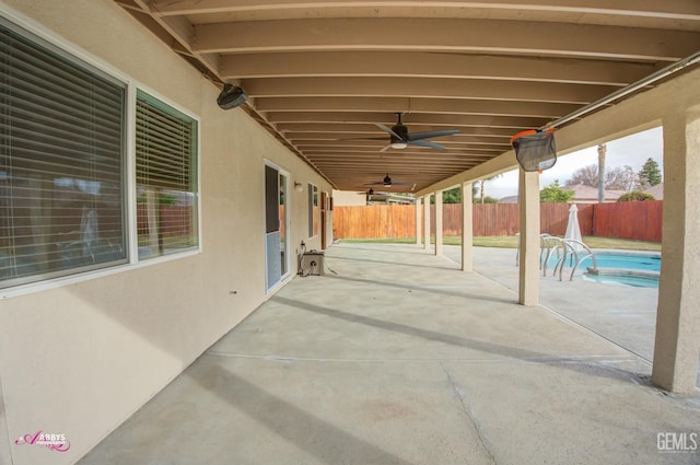 view of patio / terrace with ceiling fan