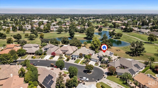 2120 Wedgemont Pl, Bakersfield, CA 93311 - aerial view of residential area featuring a nearby body of water and a golf club