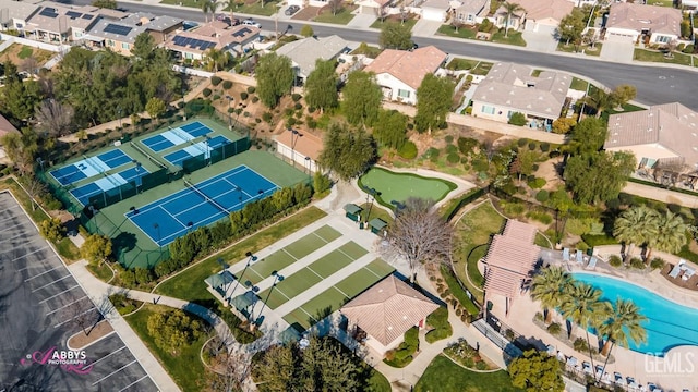 6100 Lassen Ridge Rd, Bakersfield, CA 93306 - aerial perspective of suburban area with a pool