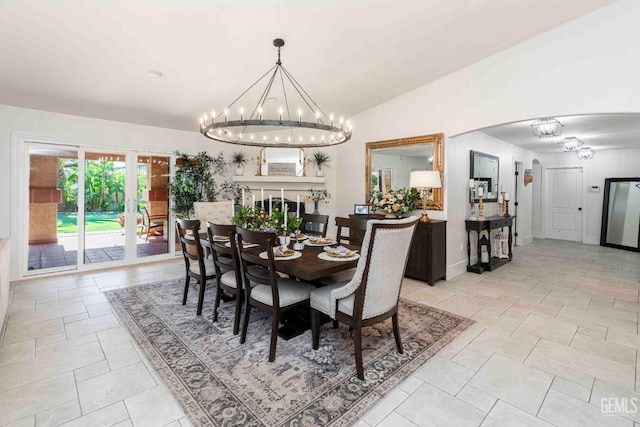 854 Vineland Rd, Bakersfield, CA 93306 - dining area featuring a chandelier and french doors