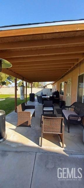 view of patio with an outdoor living space