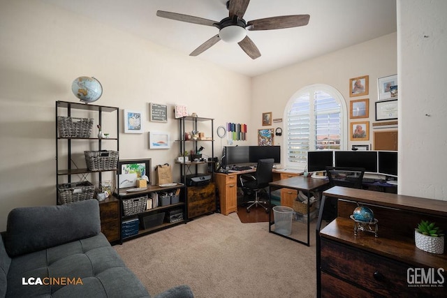 9311 Caliente Creek Ct, Bakersfield, CA 93311 - carpeted office space featuring ceiling fan