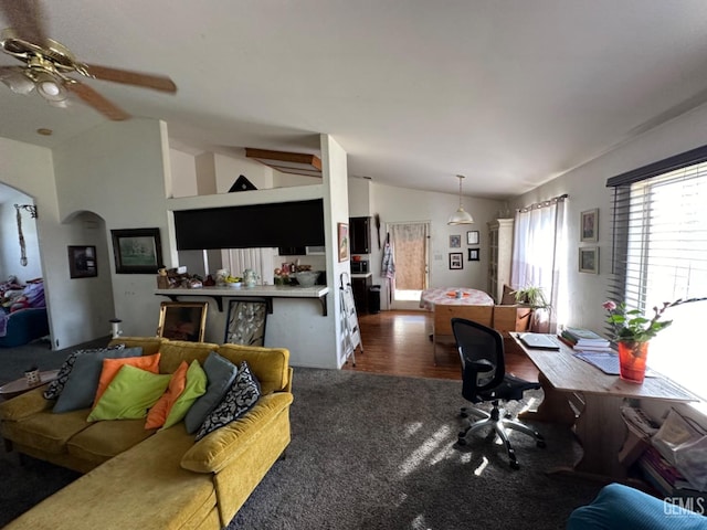 325 Terriwood Ave, Bakersfield, CA 93308 - living room featuring lofted ceiling and hardwood / wood-style floors