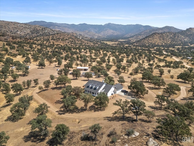 drone / aerial view with a mountain view