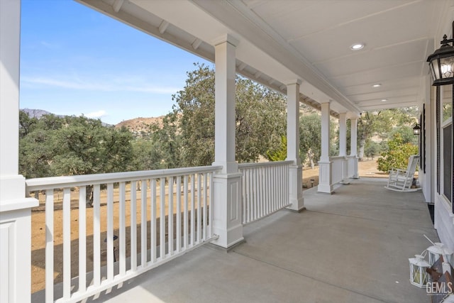 view of patio featuring covered porch