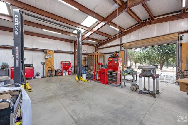 view of garage