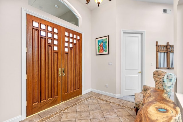 view of tiled entrance foyer