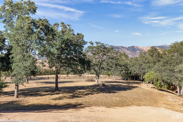 exterior space featuring a mountain view and a rural view