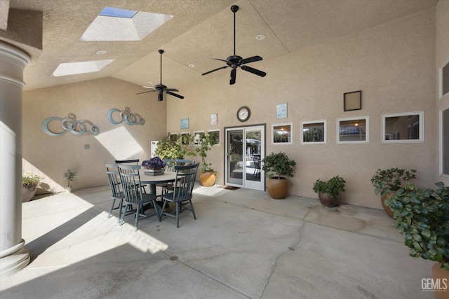 view of patio / terrace featuring ceiling fan