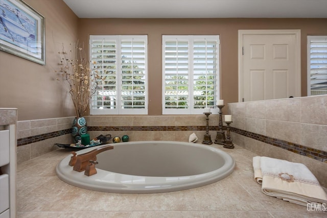 bathroom featuring a tub