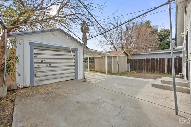 view of garage