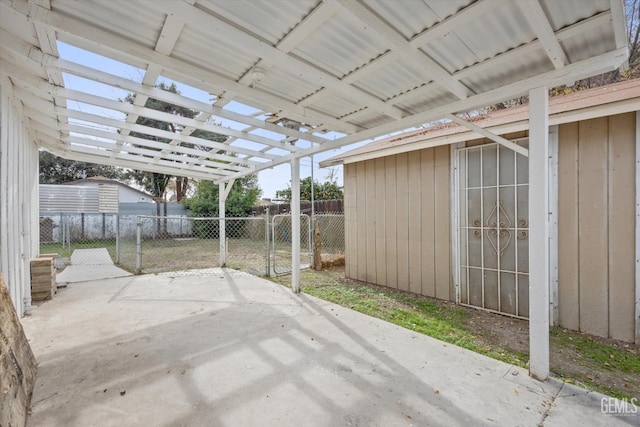 view of patio / terrace featuring a pergola