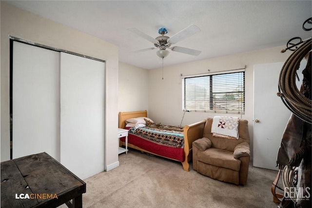 11705 Cactus Dr, Bakersfield, CA 93312 - carpeted bedroom with a closet and a ceiling fan