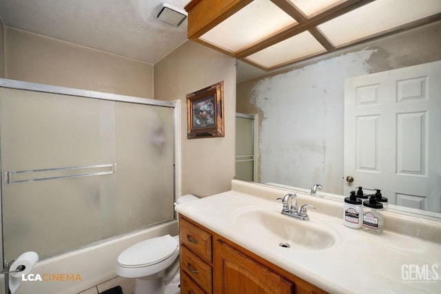 11705 Cactus Dr, Bakersfield, CA 93312 - full bath featuring vanity, toilet, and combined bath / shower with glass door
