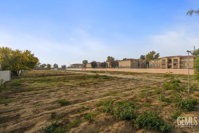 view of yard with a rural view