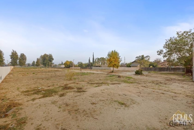 view of yard with a rural view