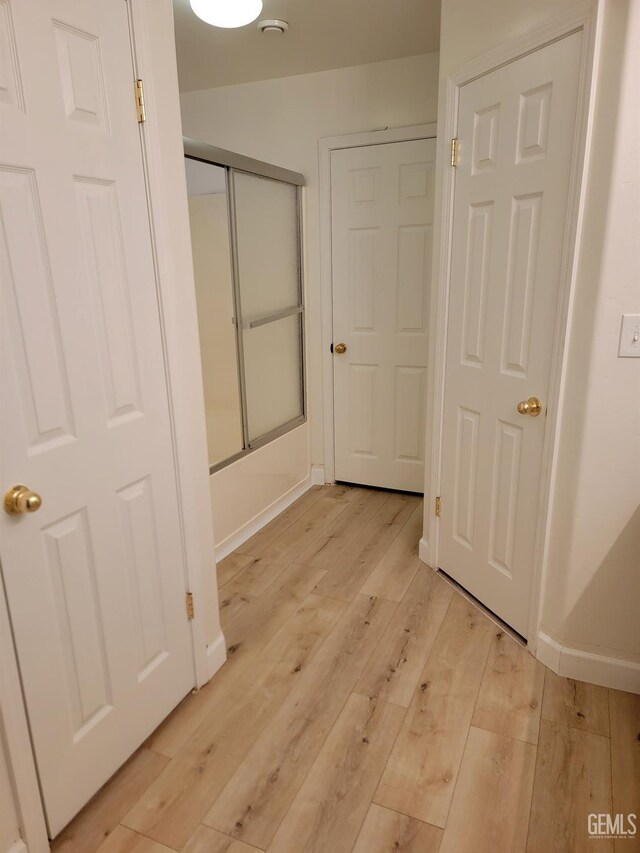 interior space with light hardwood / wood-style flooring