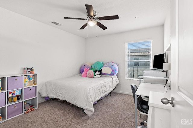 5906 Commonwealth Ave, Bakersfield, CA 93313 - bedroom with carpet floors and ceiling fan
