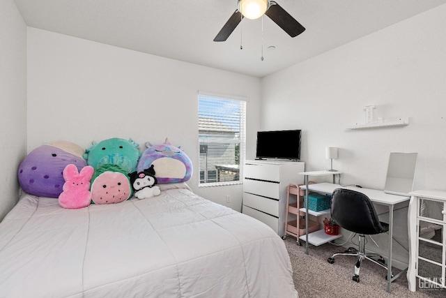 5906 Commonwealth Ave, Bakersfield, CA 93313 - bedroom with carpet floors, ceiling fan, and a desk