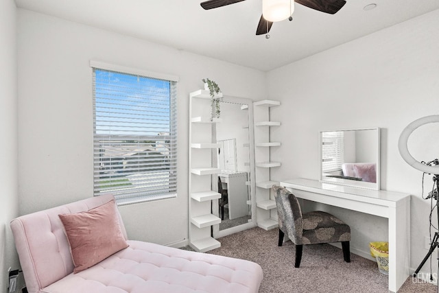 5906 Commonwealth Ave, Bakersfield, CA 93313 - bedroom featuring carpet flooring, an office area, and a ceiling fan