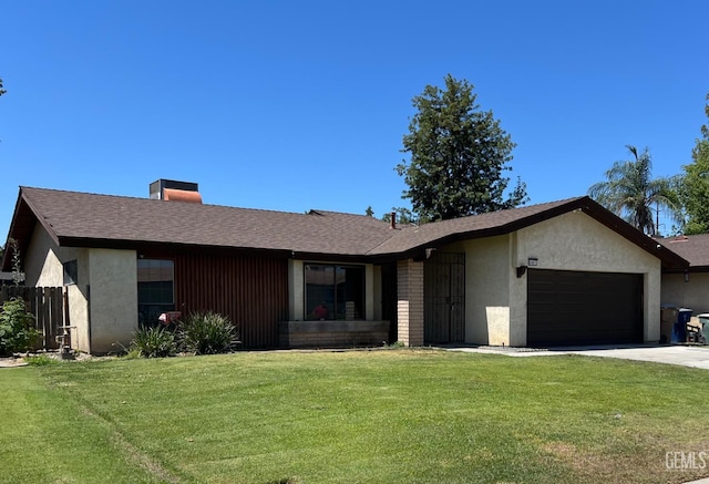 8401 Bellows Ave, Bakersfield, CA 93311 - single story home featuring an attached garage, a chimney, concrete driveway, and stucco siding