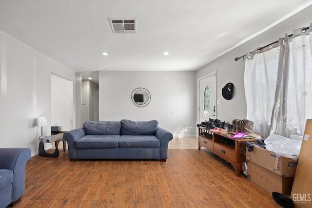 2716 Bladen St, Bakersfield, CA 93309 - living room featuring wood finished floors, recessed lighting, and baseboards