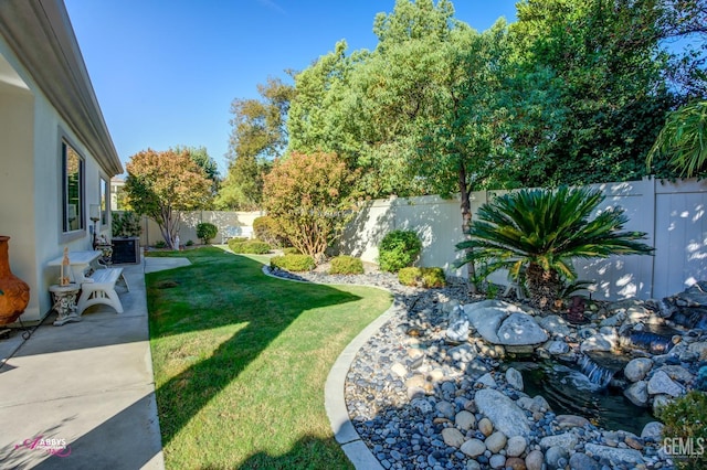 view of yard featuring a patio