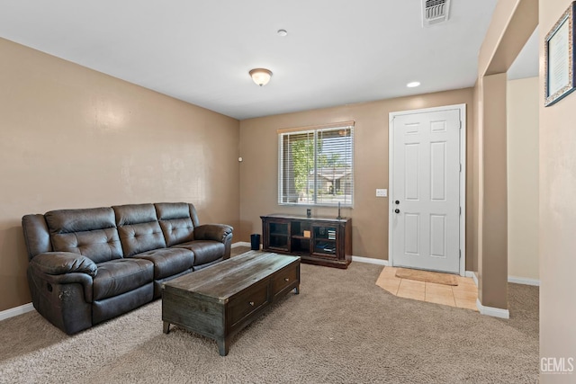 9803 Swansboro Way, Bakersfield, CA 93314 - carpeted living area featuring baseboards and recessed lighting