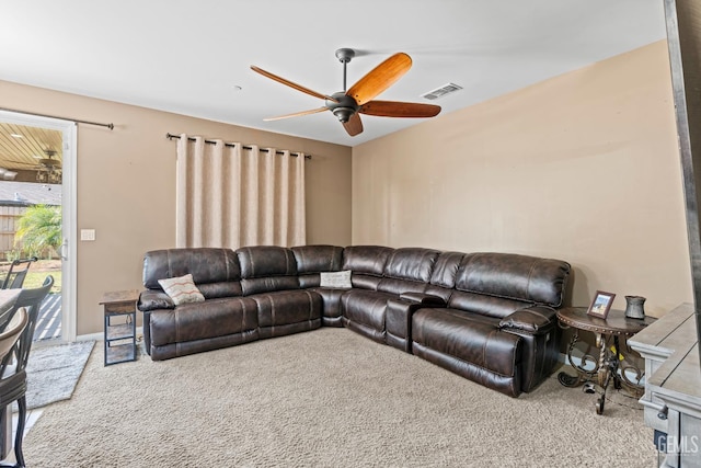 9803 Swansboro Way, Bakersfield, CA 93314 - carpeted living area with a ceiling fan