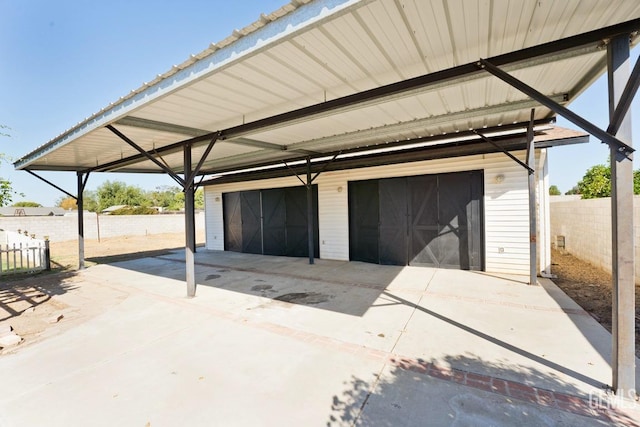 view of garage