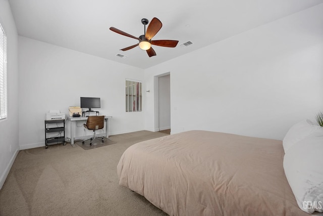 9003 Del Palma Dr, Bakersfield, CA 93314 - bedroom with carpet floors, an office area, and a ceiling fan