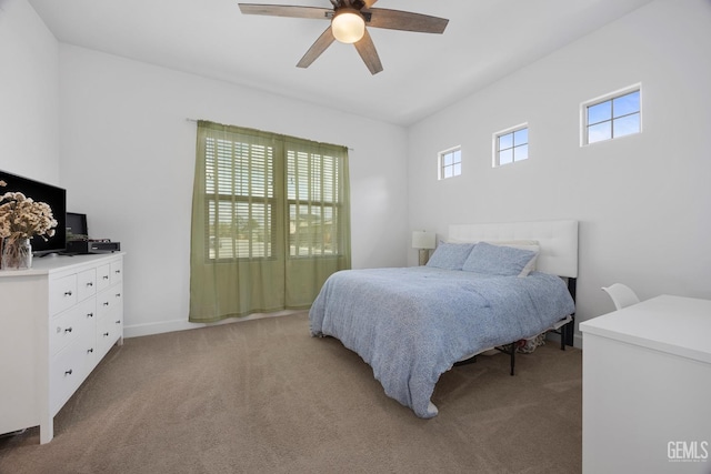 9003 Del Palma Dr, Bakersfield, CA 93314 - bedroom with light carpet and ceiling fan