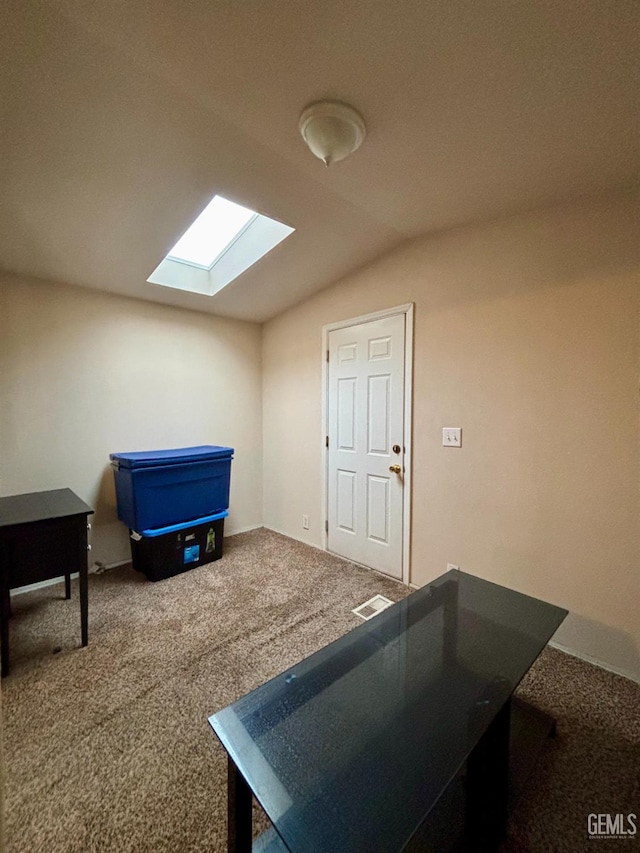 bonus room with lofted ceiling and carpet floors