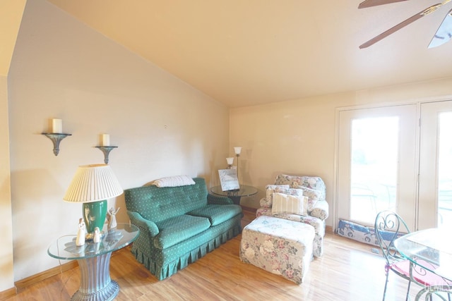 1041 Golden Gate Ave, Dos Palos, CA 93620 - living room with baseboards, ceiling fan, and wood finished floors