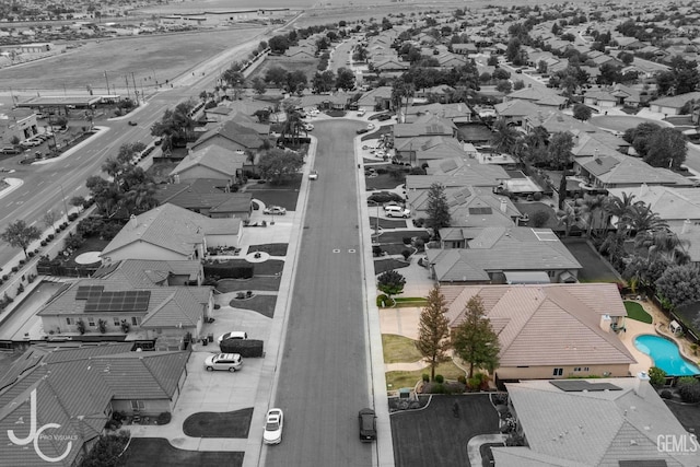 aerial view with a residential view