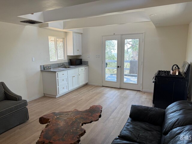 0 Rancheria Rd, Bakersfield, CA 93306 - living room with french doors, plenty of natural light, and light wood-style floors